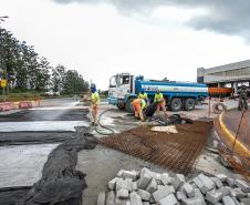 Pátio de Triagem ganha pavimentação de concreto em áreas mais sensíveis