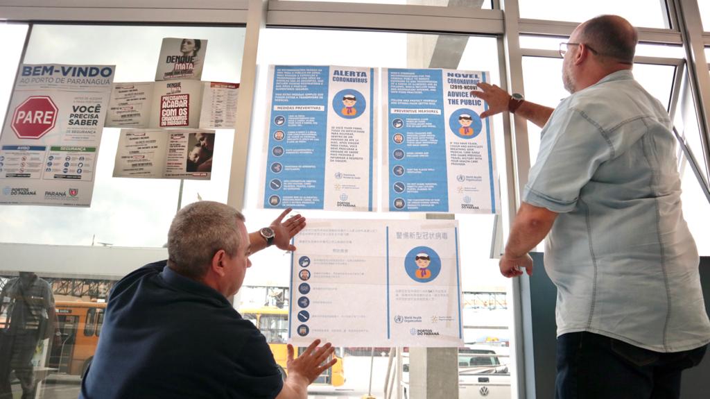 Os portos de Paranaguá e Antonina adotam uma série de medidas preventivas para o controle novo Coronavírus (vírus 2019-nCoV).