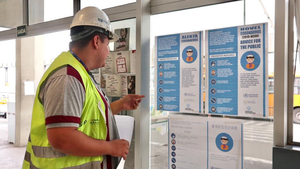 Os portos de Paranaguá e Antonina adotam uma série de medidas preventivas para o controle novo Coronavírus (vírus 2019-nCoV).