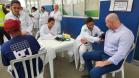 Ação aconteceu no Pátio de Triagem de Paranaguá, com medição de pressão arterial, controle glicêmico e orientações sobre saúde e ergonomia.