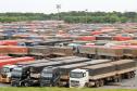 Nesta segunda-feira (28), cerca de 900 caminhões ocupavam o Pátio de Triagem de Paranaguá.