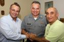 O superintendente da Administração dos Portos de Paranaguá e Antonina (Appa), Daniel Lúcio Oliveira de Souza, o capitão dos Portos do Paraná, capitão de mar-e-guerra Marcos Antonio Nóbrega Rios e o presidente da Associação Comercial de Paranaguá, Yahia Hamud