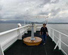 Viajante se aventurou com o marido e atravessou o Atlântico num navio porta contêiner