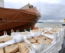 Esta semana, duas operações inéditas foram realizadas pelo Porto de Antonina, reforçando a vocação do terminal em atender cargas complexas que exigem cuidados especiais. No último dia 5, segunda-feira, foi concluído o desembarque da primeira carga de malte importado para a indústria cervejeira nacional. Hoje (8), está em andamento o embarque de gêneros alimentícios – itens de cesta básica familiar – que serão exportados para a Venezuela.