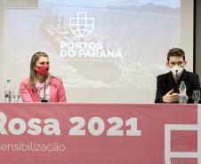 oram três dias intensos de programação da Portos do Paraná para marcar o Outubro Rosa. De segunda a quarta-feira (4 a 6), por quase duas horas durante as tardes, 150 mulheres, trabalhadoras dos portos, se reuniram para falar da saúde e de autocuidado.