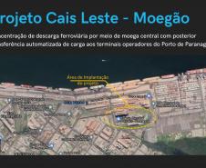 Nesta quarta-feira (20), em audiência pública, a Portos do Paraná apresentou o projeto Cais Leste, de centralização da descarga ferroviária em uma moega exclusiva, conhecido como “Moegão”. 