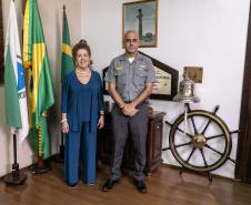 Prestes a completar 85 anos, dona Marly tinha o sonho de conhecer a Capitania dos Portos do Paraná e o cais do Porto de Paranaguá