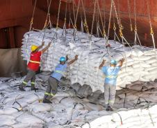Em setembro deste ano, 543.748 toneladas de açúcar foram carregadas nos portos de Paranaguá e Antonina. Em 2021, foram 632.383 toneladas.