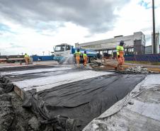 Pátio de Triagem ganha pavimentação de concreto em áreas mais sensíveis