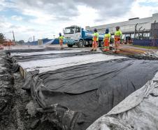 Pátio de Triagem ganha pavimentação de concreto em áreas mais sensíveis