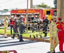 Acidente simulado envolvendo trem e veículos mostra união da comunidade portuária de Paranaguá
