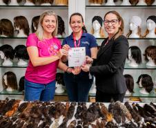 Portos do Paraná entrega mechas de cabelo doadas por colaboradores no Outubro Rosa