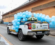 Imagem de Nossa Senhora do Rocio é recebida com homenagens no Porto de Paranaguá