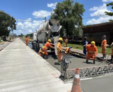 Obras na Avenida Conde Matarazzo, em Antonina, já superam 60% de execução