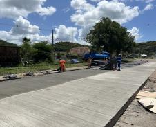 Obras na Avenida Conde Matarazzo, em Antonina, já superam 60% de execução