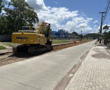 Obras na Avenida Conde Matarazzo, em Antonina, já superam 60% de execução