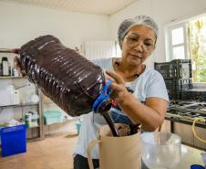 Oficina da Portos do Paraná ensina comunidade litorânea sobre coleta e despolpa do açaí juçara