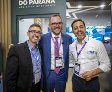Ministro de Portos e Aeroportos visita estande da Portos do Paraná durante a Intermodal