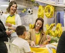 Evento foi marcado pela troca de figurinhas, interação e celebrar a paixão pelo futebol