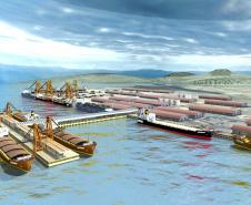 O novo píer permitirá a atracação de quatro navios – maiores dos que os que atualmente embarcam no Porto. Com isso, o corredor de exportação passará a ter uma capacidade de embarque de 16 mil toneladas/hora.