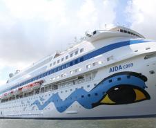 Com 1.520 pessoas a bordo, embarcação de cruzeiros atraca no próximo domingo, dia 16. Os turistas, a maioria de origem alemã, passam o dia na região