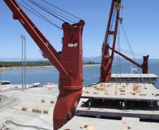 Autoridade portuária criou temporariamente o berço 301, para receber as primeiras peças do projeto P76, que está sendo desenvolvido pelo consórcio Technip/Techint 