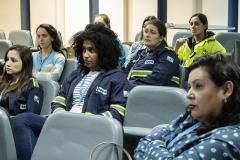  Ontem (16), o encontro foi com a Juíza da 1a Vara Criminal de Paranaguá, Dra Cintia Graeff. O tema abordado foi "As diversas formas de violência contra a Mulher".