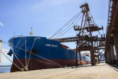 Serão 89 mil toneladas de farelo de soja, carregadas no navio Kang Xin Hai, que tem 254 metros de comprimento e segue para o porto de Amsterdã. Esta é a segunda maior operação de granéis em um único navio da história do porto paranaense