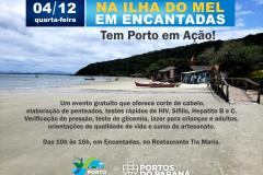 PAUTA DIA 04 - DAS 10H ÀS 16H – PROJETO PORTO EM AÇÃO NA PRAIA DAS ENCANTADAS, NA ILHA DO MEL