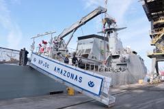 O NPaOc Amazonas é a primeira embarcação das forças armadas brasileiras a realizar procedimento de apoio no cais público paranaense em 2020