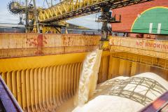 O aumento registrado na soma do volume de açúcar a granel exportado em janeiro e fevereiro é de 32%. Este ano, 183.300 toneladas foram embarcadas. Em 2019, 138,7 mil toneladas. Em saca, a movimentação foi 47% maior. No bimestre de 2020, 233.457 toneladas. Em 2019, 158,8 mil.