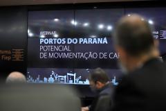 O evento desta quarta-feira (15) tratou do potencial de movimentação de cargas dos portos paranaenses e dos avanços nos projetos do Estado para atender o modal ferroviário no transporte da produção do Paraná e de vizinhos como MS e até Paraguai