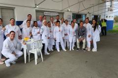 Ação aconteceu no Pátio de Triagem de Paranaguá, com medição de pressão arterial, controle glicêmico e orientações sobre saúde e ergonomia.