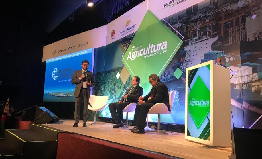 Presidente da Portos do Paraná, Luiz Fernando Garcia, no 7º Fórum da Agricultura da América do Sul