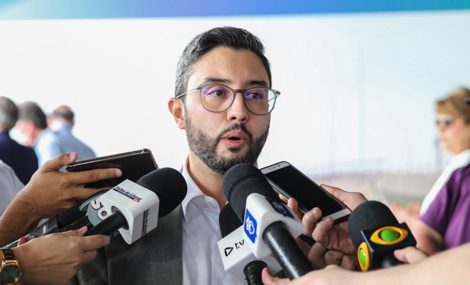 O governador Carlos Massa Ratinho Júnior inaugura nesta quinta-feira (10) , o viaduto da BR-277 e as obras de ampliação do Terminal de Contêineres de Paranaguá (TCP). Na foto, o presidente