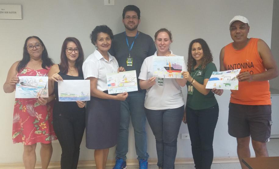 Concurso é organizado pela Portos do Paraná, em parceria com a prefeitura. Além de retratar o porto, os alunos também criam frases sobre a visita que fizeram.