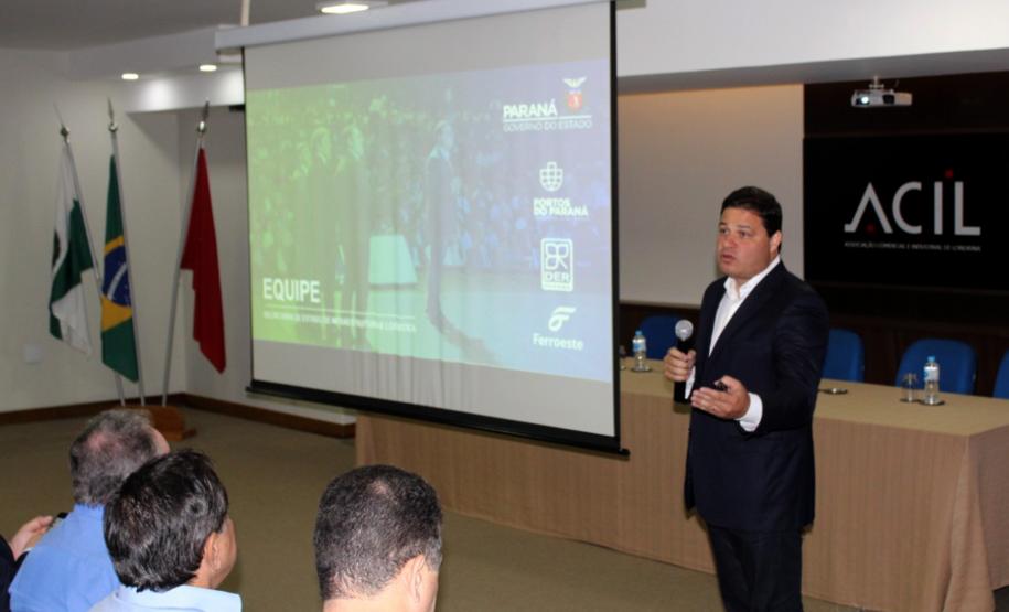 Os projetos, ações e investimentos que o Estado vem fazendo nos diferentes modais foram apresentados no Fórum Empresarial Infraestrutura e Logística no Paraná, promovido pela Associação Comercial e Industrial de Londrina (Acil), pelo secretário de Infraestrutura e Logística, Sandro Alex.