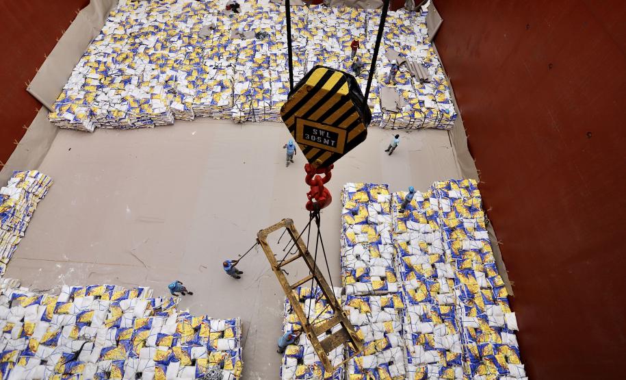 Produto abre tendência para embarque de outros itens alimentícios em sacas, na modalidade conhecida como break bulk ou carga geral. São 247.200 sacas, de 25 quilos cada, que têm como destino a República Democrática do Congo.