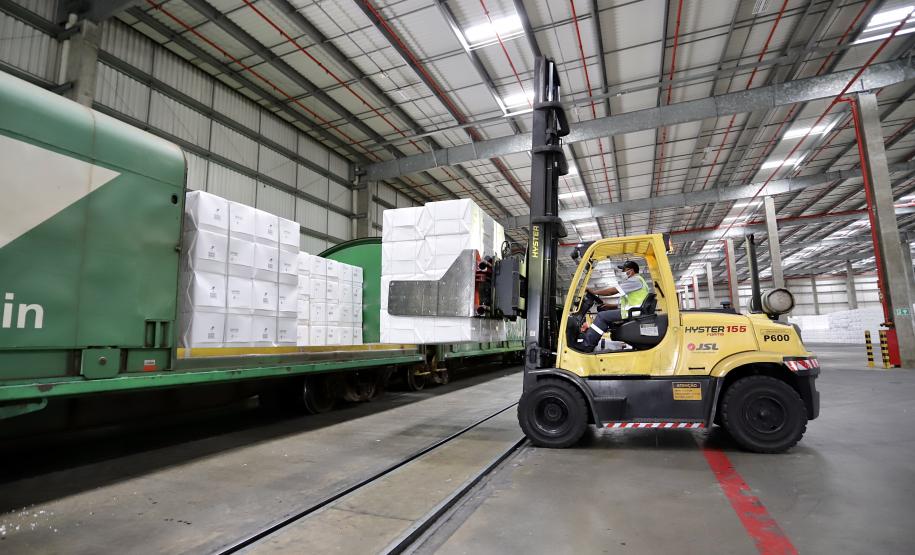 Cada vez mais cargas chegam e saem dos Portos do Paraná por ferrovia