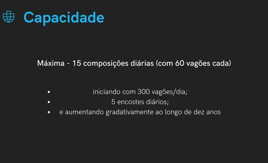 Nesta quarta-feira (20), em audiência pública, a Portos do Paraná apresentou o projeto Cais Leste, de centralização da descarga ferroviária em uma moega exclusiva, conhecido como “Moegão”.