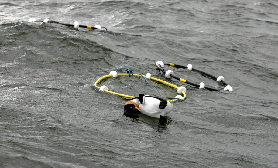 O cenário do exercício, nesta terça-feira (7), foi de vazamento de óleo combustível de uma draga, com fauna atingida.