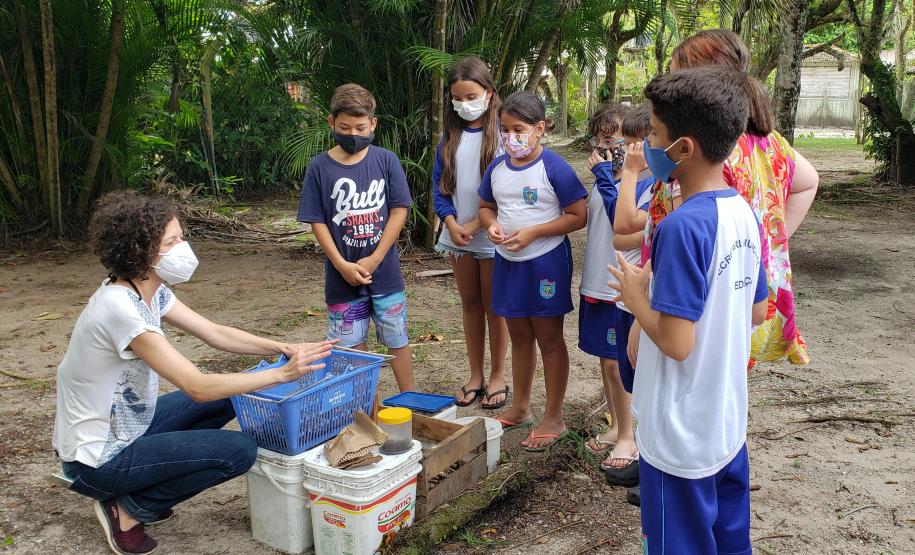 Como educação ambiental, Portos do Paraná implanta composteiras em escolas na Ilha do Mel