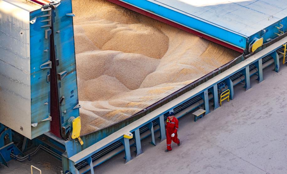 Projeção é de aumento de 53% em relação ao mesmo período de 2021. O crescimento está sendo puxado pelo milho, que deve exportar 2,6 milhões de toneladas no trimestre, mais de 2 mil vezes o volume do ano anterior