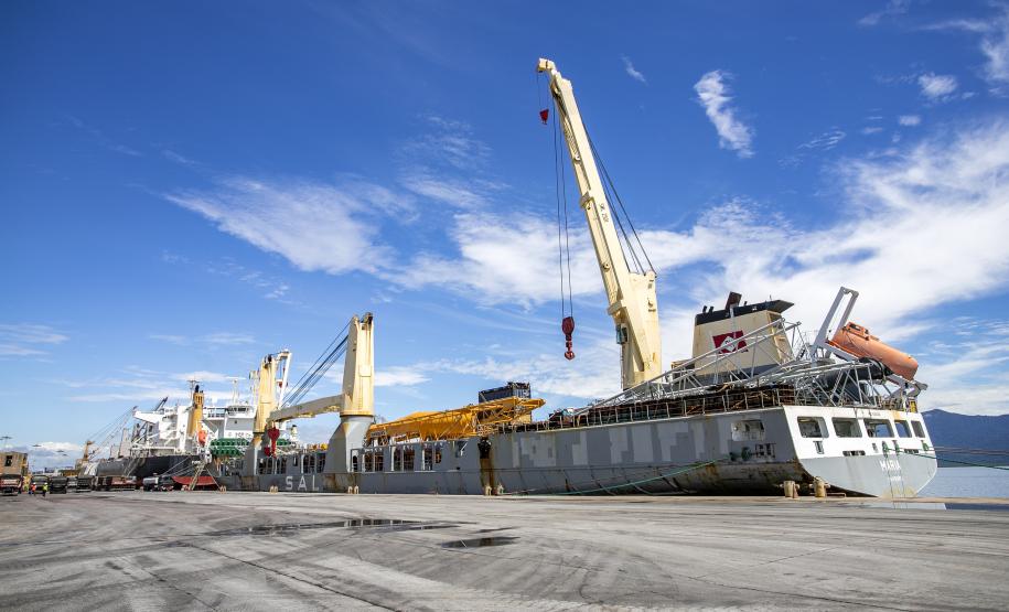 Maior guindaste para descarga de granéis sólidos de importação chega ao Porto de Paranaguá*