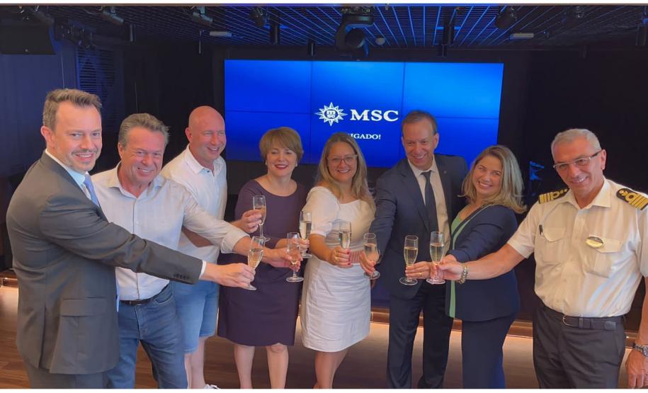 O MSC Lirica vai operar itinerários de Paranaguá para Itajaí, Buenos Aires (Argentina) e Punta del Este (Uruguai). O anúncio foi feito pelo diretor-geral da MSC no Brasil, Adreian Ursilli, durante o 14° TOP MSC 2023.