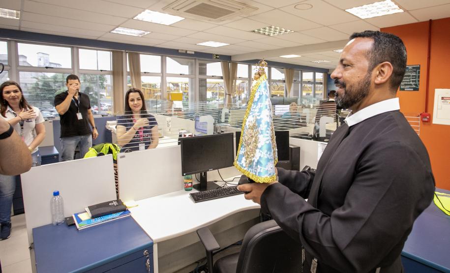 Imagem da Nossa Senhora do Rocio visita a Portos do Paraná