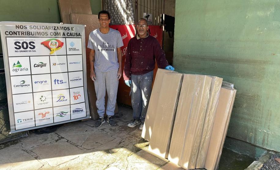 Famílias do Rio Grande Sul recebem mais doações da comunidade portuária paranaense