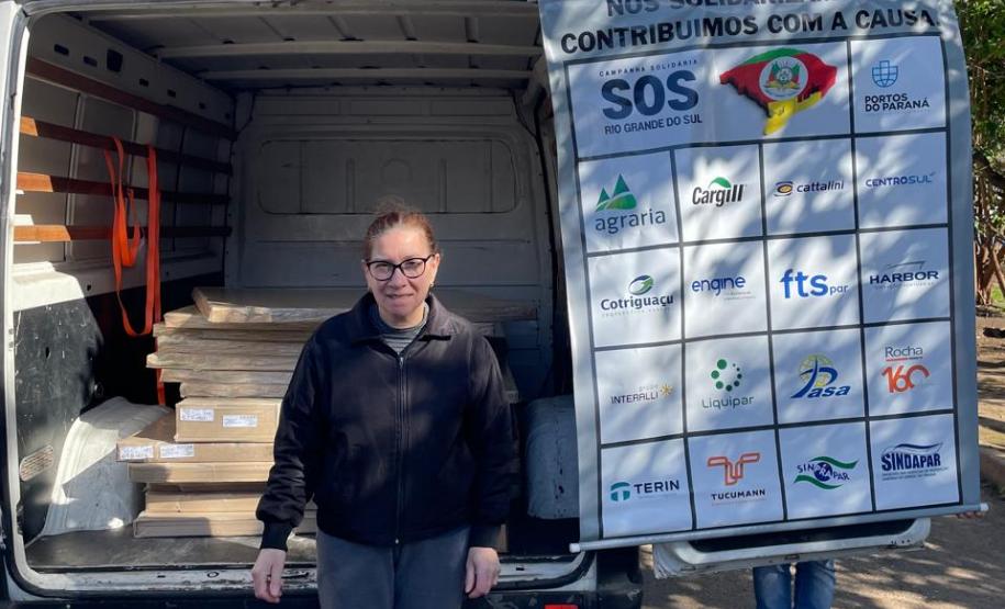 Famílias do Rio Grande Sul recebem mais doações da comunidade portuária paranaense