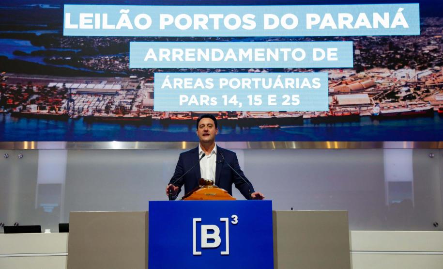 Leilões de áreas portuárias movimentam R$ 855 milhões em outorgas e garantem R$ 2,2 bilhões em investimentos no Paraná