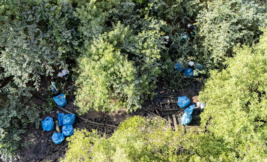 Mutirão remove mais de meia tonelada de lixo dos manguezais em Paranaguá